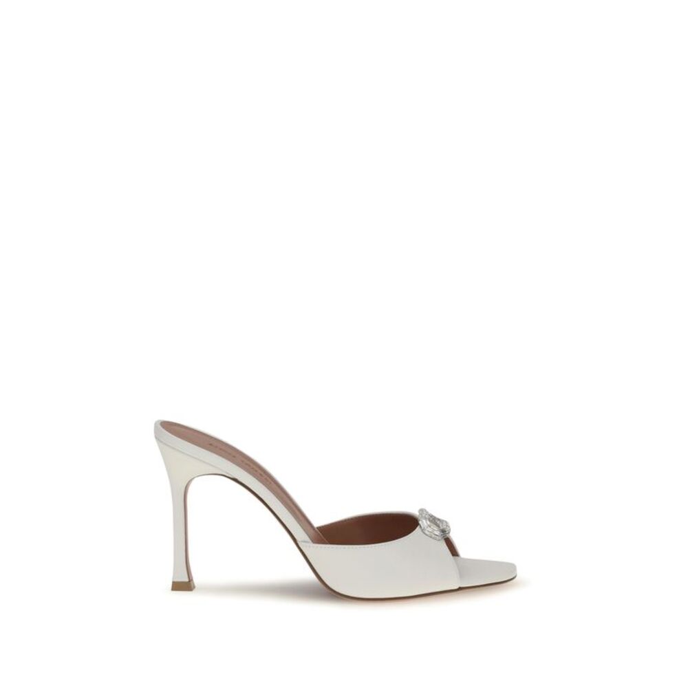 Amina Muaddi Women Camelia Leather Mule Sandals